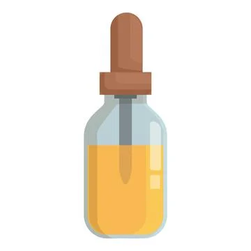 Small glass bottle for precise dosage of yellow liquid Stock Illustration