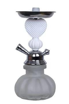 Small glass hookah in white Stock Photos