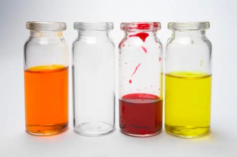 Small glass jars Stock Photos