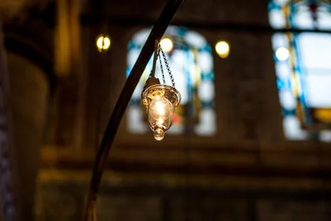Small glass lantern Stock Photos