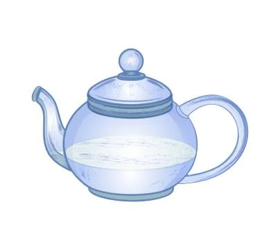 Small glass teapot Stock Illustration