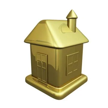 Small gold house model icon Stock Illustration