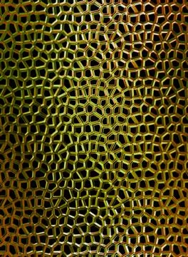 A small golden grid on a black background. Yellow texture.  Stock Illustration
