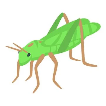 Small grasshopper icon isometric vector. Verdant creature Illustrazione stock