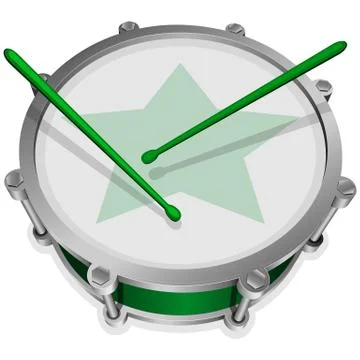 Small green drum Stock Illustration