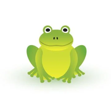 Small green frog on white background Illustrazione stock