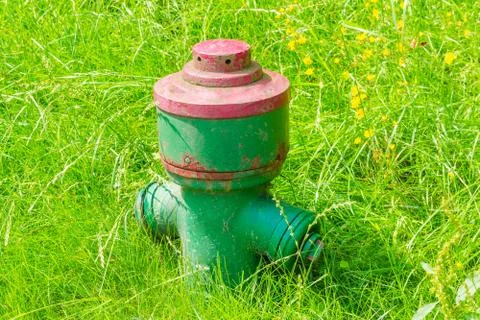 Small green hydrant Stock Photos