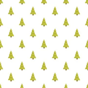 Small green pine tree seamless pattern Stock Illustration