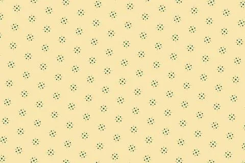Small green pixel clusters repeat across a warm yellow field, creating a ch.. Stock-Illustration