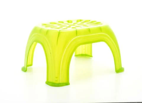 Small green plastic stool Stock Photos