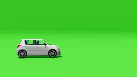 Small Green SUV Stylized Render on Chroma Key Background Stock Footage 312998360