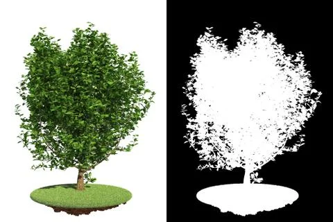 Small Green Tree Isolated on White Background. Stock Illustration