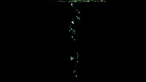 Small Green Underwater Bubbles Rising In Darkness Video stock 339301720