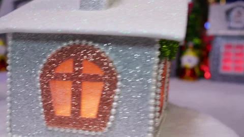 A small grey house spins in the centre of a beautiful town Stock Footage 319814523