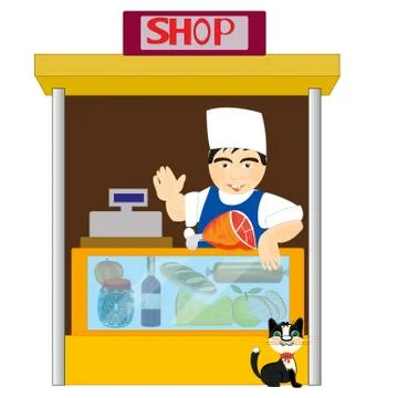 Small grocery shop Stock Illustration