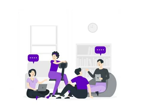 Small group of people working Stock Illustration