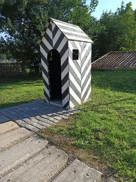 A small guard or sentry box located on the street Stock Photos