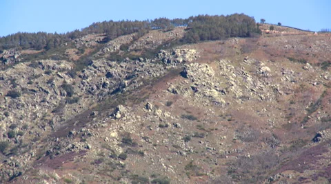 Small gully developing on a slope on valley Stock Footage 49627078