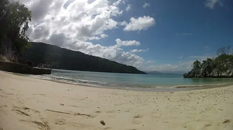 A small Haitain Beach time-lapse Stock Footage 33803781