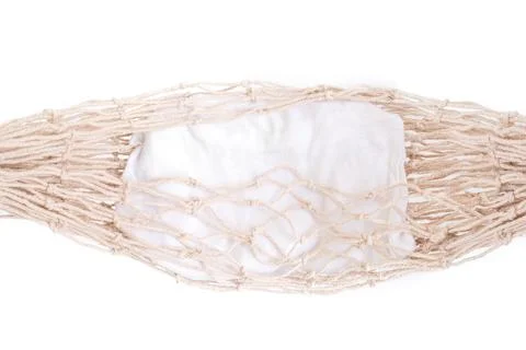 Small hammock isolated on white background. Decorative leisure hammock. Stock Photos