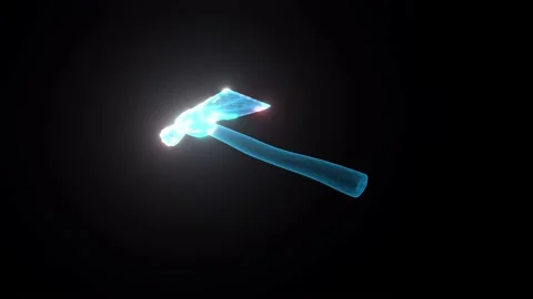 Small hand axe hologram 4k Stock Footage 148484916