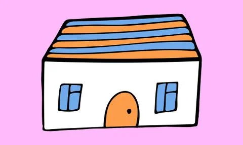 Small hand drawn house Stock Illustration