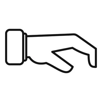 Small hand icon outline vector. Finger hold Stock Illustration
