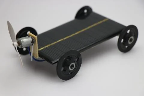 Small hand made solar powered air car which is working model Stock Photos