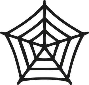Small handdrawn spider's web Stock Illustration