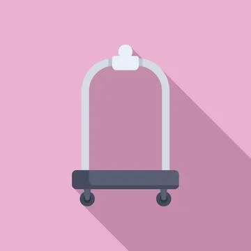 Small handle trolley icon flat vector. Support move Illustration