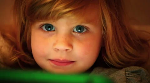 Small happy child with tablet. Stock Footage 37210224