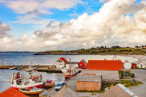 Small harbor in Norway Stock Photos