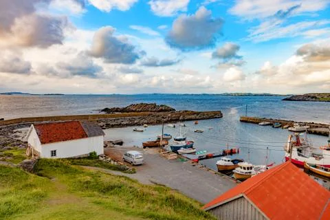 Small harbor in Norway Stock Photos
