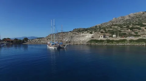 A small harbor. Panoramic view. Stock-Footage 56244114