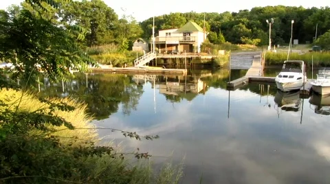 Small Harbor Port Stock Footage 861891