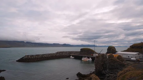The small harbour of Hellnar, West Iceland Stock Footage 119791112