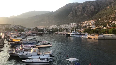 Small harbour  Kas, Turkey Stock Footage 137275212
