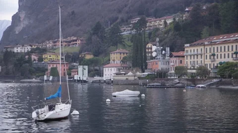 Small Harbour in Lake Como Stock Footage 65152688