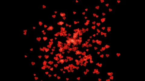 Small heart icons on black background (Valentine's Day) Stock Footage 123473151