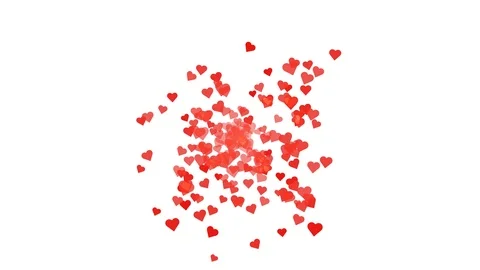 Small heart icons on white background (Valentine's Day) Stock Footage 123473155
