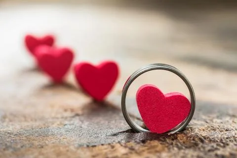 Small heart in the ring Foto stock