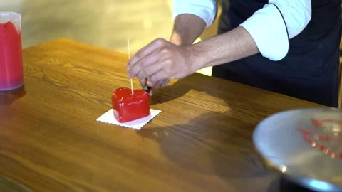 Small heart shaped red cake Stock Footage 167588206