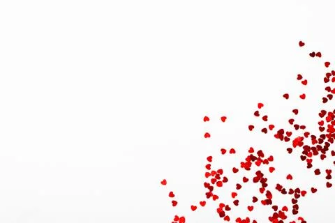 Small hearts on a white background Stock Photos