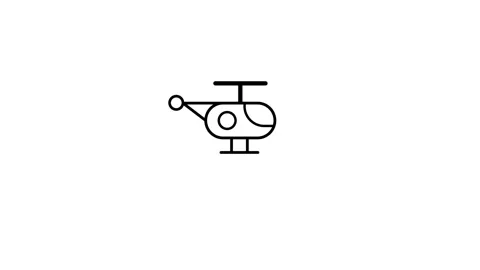 Small helicopter icon animation isolated on white background 動画素材 341230381