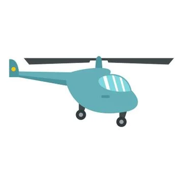 Small helicopter icon, flat style Stock Illustration
