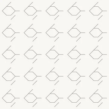 Small hexagon nodes scattered grid seamless pattern in minimal line design Stock Illustration