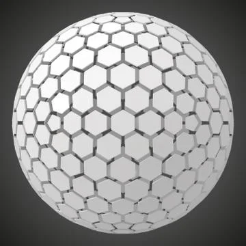 Small hexagons forming a sphere. 3d style vector illustration. Stock Illustration