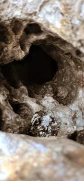 Small hole in rocks Foto stock
