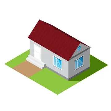 Small home vector isometric illustration Stock Illustration