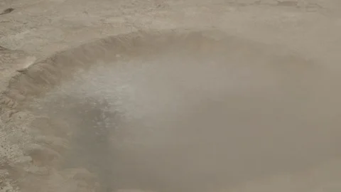 Small Hot Spring of Bubbles to Surface in Yellowstone National Park Stock Footage 122224175